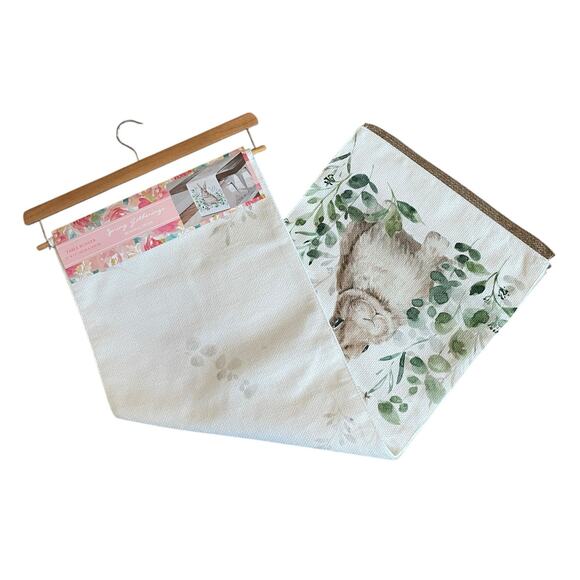 Spring Gatherings Floral Bunny Rabbit Table Runner 14x72 Spring Easter White New - Picture 2 of 9